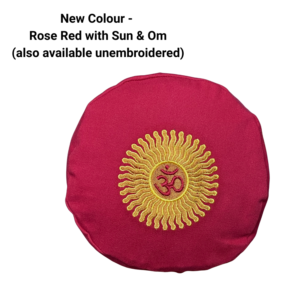 Buckwheat Yoga Bolster with Embroidered Cover