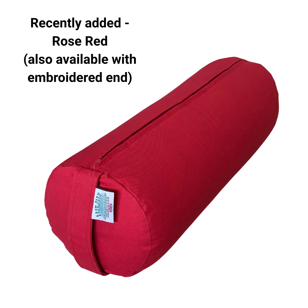 Buckwheat Filled Yoga Bolster in 15 Colour Choices.